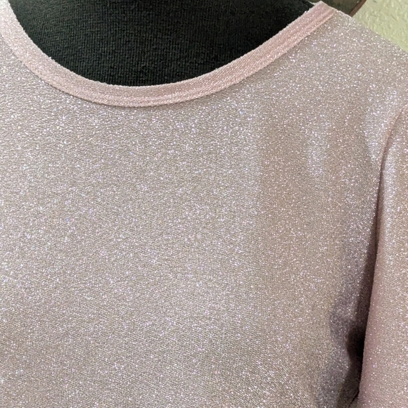 Vintage Pulse Sparkle Glitzy Party Pink Top Size Women's Small - Picture 4 of 6